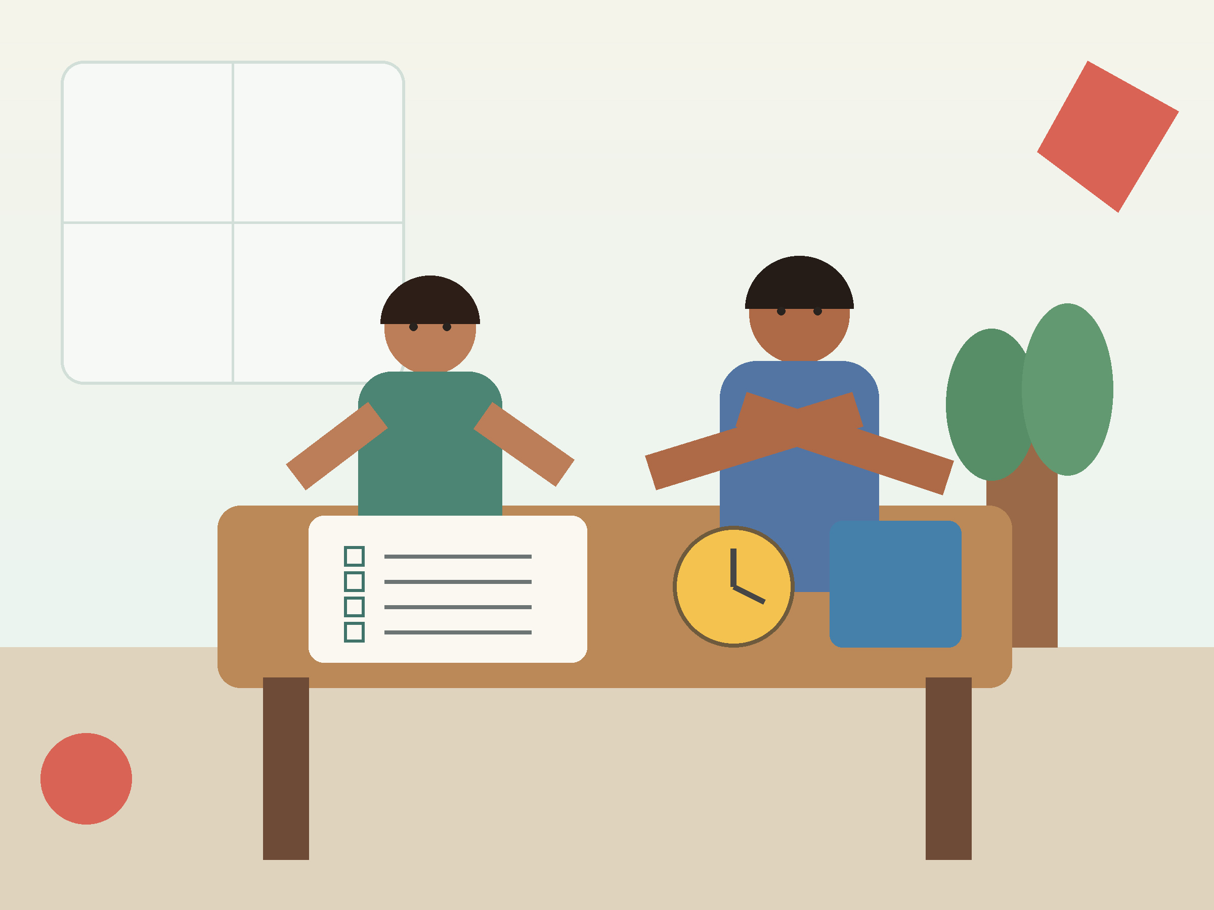 Child using a visual task checklist while organising school materials